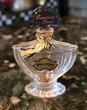 Vintage Shalimar Guerlain Parfum Bottle Glass Orig Gold Metal Seal 3 2/3×2 2/3