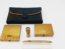 Vintage Rex Fifth Avenue Gold Tone Make Up Kit Lipstick Tube Mirror Comb Purse picture