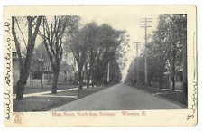 Postcard Main Street North From Seminary Wheaton Ill IL Illinois 1907 UDB picture