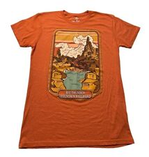 Disney Parks Big Thunder Mountain Railroad T-shirt Orange Adult Unisex Large LG picture