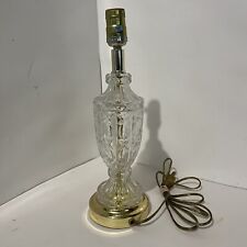Vintage Table Lamp Cut Glass Lead Crystal Glass Tested Works 15 inches picture