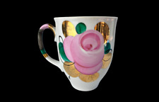 Vintage Tea Mug Colorful Porcelain Gilded Handmade Drink Cups 4.3' Marked Gift picture