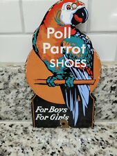 VINTAGE POLL PARROT SHOES PORCELAIN SIGN FOOTWEAR BOOTS FACTORY CLOTHING STORE picture