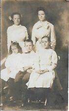 Ladies Children Real Photo Post Card RPPC 1920s White Dresses 3 3/8 x 5 3/8 AZO picture