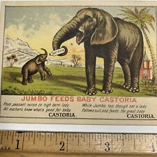 Trade Card 1880’s Castoria Elephants PT Barnum Jumbo From Circus picture