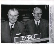 1960 Press Photo Prime Minister John Diefenbaker & Howard Green at NY UN meeting picture