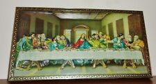 Vtg Last Supper 3D Intercraft Jesus & Disciples Picture Framed Christian 15x8 picture