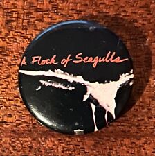 VTG 1982 A Flock of Seagulls Pinback Button New Wave Band Black Fuchsia Letters picture