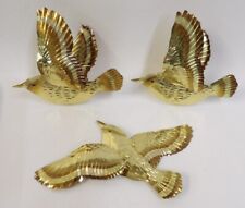 Vintage Homco Home Interiors Set 3 Metal Flying Birds Wall Art - MIB picture