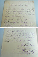 Albin Swoboda (1836-1901): Eigenhändiger Brief Vienne 1879/Darlehen picture
