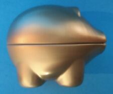 Two Piece Metal Pig Shaped Trinket Box  picture