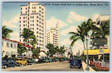 1940-50's OCEAN SPRAY HOTEL ROW COLLINS MIAMI FLORIDA FL VINTAGE LINEN POSTCARD picture