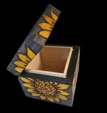 Enchanted World Of Boxes Wooden Trinket Box Sunflower Design picture
