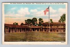 Muskogee OK-Oklahoma, Fort Gibson Stockade, Antique, Vintage Souvenir Postcard picture