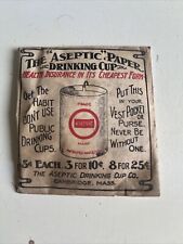 Vintage Aseptic Paper Drinking Cup Early 1900’s SEALED picture
