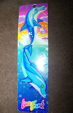 Vtg Lisa Frank Dancing Dolphins Book Marker bookmark & Rainbow 90s Ocean sticker picture