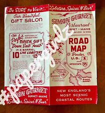 1940’s SIMON GURNET Restaurant ROAD MAP - GURNET ME MAINE picture