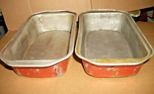 2 Vintage Unbranded Aluminum Bread Loaf/Meatloaf Baking Pans 9 X 5