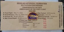 1984 DOUGLAS AIRCRAFT HISTORICAL FOUNDATION DC-2 PIN ON DONATION CARD picture