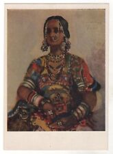 1955 Woman Indian dancer in national dress ART Old Russian Postcard picture
