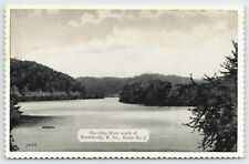 Moundsville West Virginia~Ohio River South of Town~Route 2~1940s B&W Postcard picture