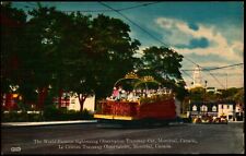 Postcard Montreal Quebec Canada Sightseeing Observation Tramway Car c1930s C19 picture