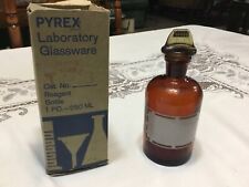 Vintage Pyrex Apothecary / Reagent Bottle With Stopper Brown 250 ML picture