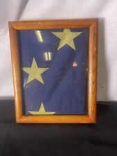 Vintage Shadowbox Framed Alaska State Flag Old Cloth NY 11“ X 9“￼ picture