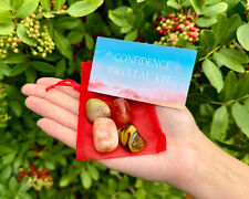 Confidence Crystal Kit, 4 pcs In Pouch - Carnelian, Sunstone, Unakite, Tiger Eye picture