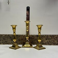 LOT of 3 Beautiful Solid Brass Candle Sticks NICE picture