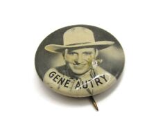 Gene Autry Pin Button Cowboy Design Vintage picture