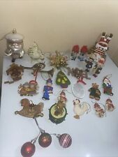 Vintage Christmas Holiday Ornaments Lot Figures Assorted picture