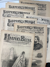 Harper's Weekly & Harper's Bazar Pre-1900 Vintage Newspapers Lot of 7 picture