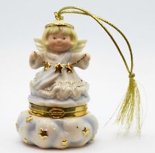 Lenox China Treasures Collection Angel Ornament Trinket Box White With Gold Trim picture
