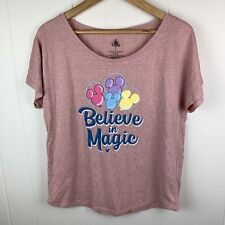Disney Shirt “believe In Magic” Mickey Mouse Pink Women’s Large picture