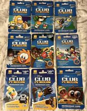 Lot of 9 Disney Club Penguin Unscratched Membership Cards picture