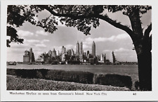 Manhattan Skyline As Seen From Governors Island New York City RPPC C116 picture