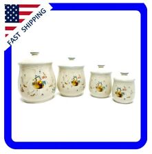 Vintage Ceramic Country Goose Marmalade Canister Set Of 4 picture