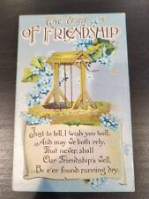 Vintage 1912 Embossed Foil Divided Back Postcard The Well of Friendship Poem picture