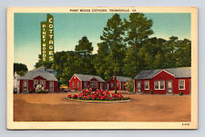 Piney Woods Cottages Motel Cabins Thomasville Georgia GA Postcard picture