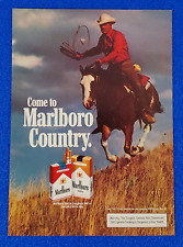 1983 MARLBORO MAN CIGARETTE ORIGINAL COLOR PRINT AD 
