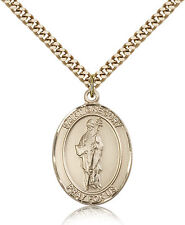 Saint Gregory The Great Medal For Men - Gold Filled Necklace On 24 Chain - 3... picture