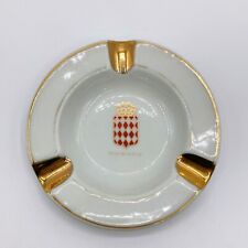 Monaco Ashtray featuring Coat of Arms & Crown Banner Vintage Limoges France picture