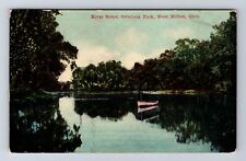 West Milton OH-Ohio, River Scene, Overlook Park, Antique Vintage c1918 Postcard picture