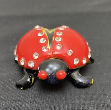 Enameled Bright Red Lady Bug Trinket Box picture