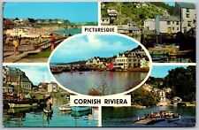 Vtg Cornwall England Cornish Riviera Falmouth Polperro St Mawes Mowey Postcard picture