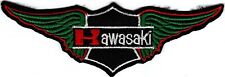 Kawasaki With Green Wings Embroidered Motorcycle Iron On Patch #777 picture