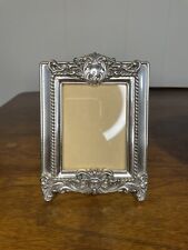 Brighton Silver Tone Metal Small Heavy Picture Frame Fits 3.5” X 2.75” Photo picture
