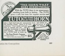 1912 Tuto Two Tone Electric Horn One Button On Auto Steering Wheel Print Ad CO4 picture