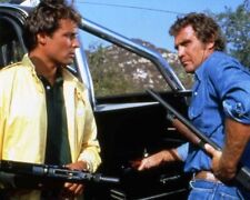 The Fall Guy TV Lee Majors Douglas Barr hold rifles by Colt's truck  16x20 picture
